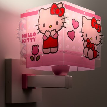 Dalber 73269 - Dečija zidna lampa HELLO KITTY 1xE27/15W/230V ružičasta