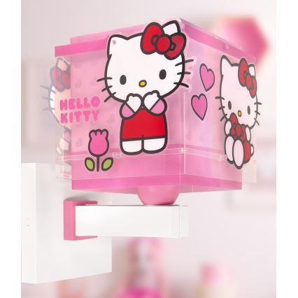 Dalber 73269 - Dečija zidna lampa HELLO KITTY 1xE27/15W/230V ružičasta