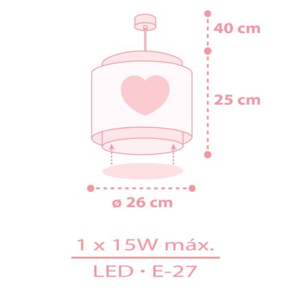 Dalber 76012S - Dečiji luster BABY DREAMS 1xE27/15W/230V ružičasta