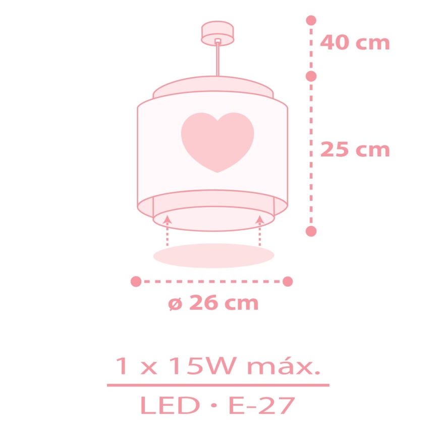 Dalber 76012S - Dečiji luster BABY DREAMS 1xE27/15W/230V ružičasta