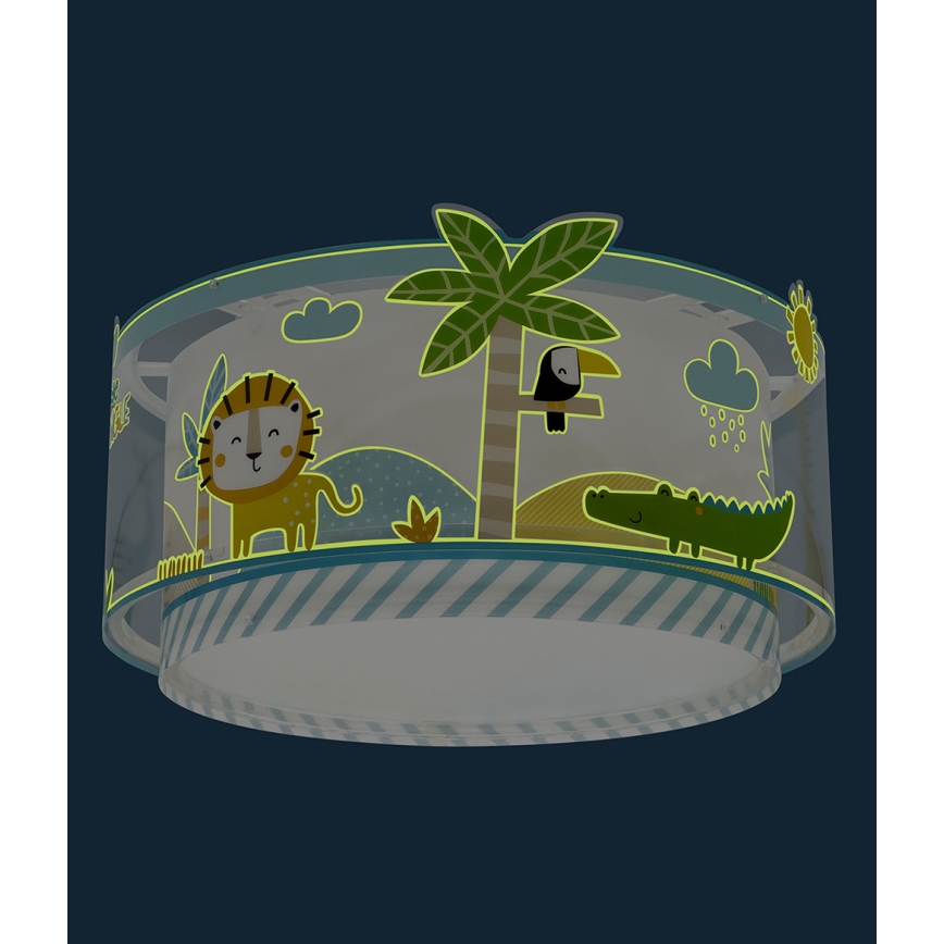 Dalber 76116 - Dečije plafonsko svetlo JUNGLE 2xE27/15W/230V