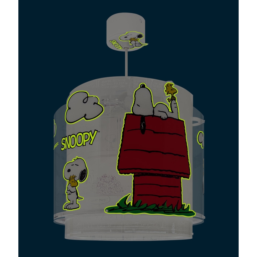 Dalber 76302 - Dečji luster SNOOPY 1xE27/15W/230V bela/crvena