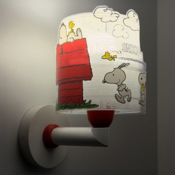 Dalber 76309 - Dečija zidna lampa SNOOPY 1xE27/15W/230V bela/crvena