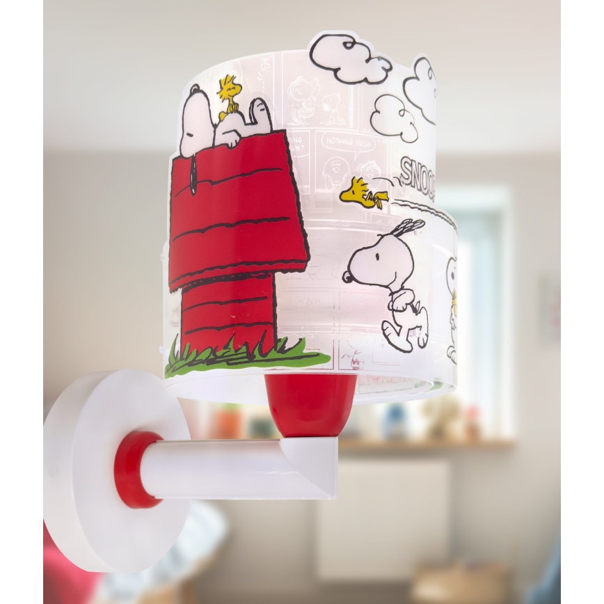 Dalber 76309 - Dečija zidna lampa SNOOPY 1xE27/15W/230V bela/crvena