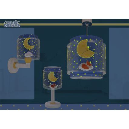 Dalber 76632 - Dečiji luster MOON DREAMS 1xE27/15W/230V plava