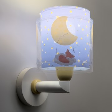Dalber 76639 - Dečija zidna lampa MOON DREAMS 1xE27/15W/230V plava