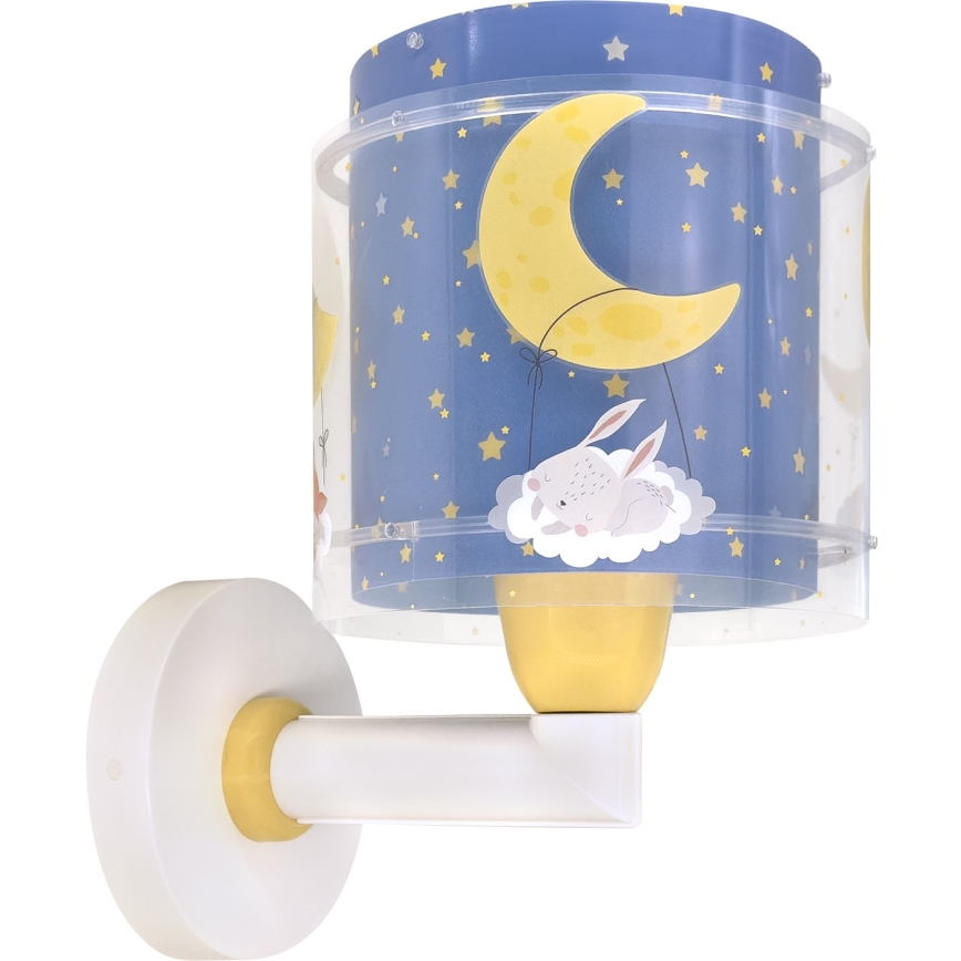 Dalber 76639 - Dečija zidna lampa MOON DREAMS 1xE27/15W/230V plava