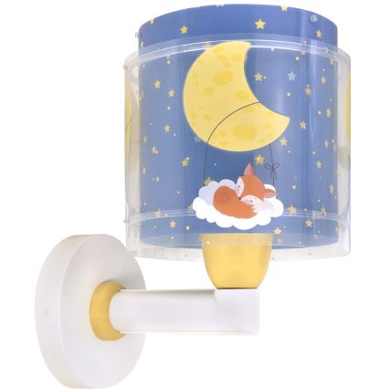 Dalber 76639 - Dečija zidna lampa MOON DREAMS 1xE27/15W/230V plava