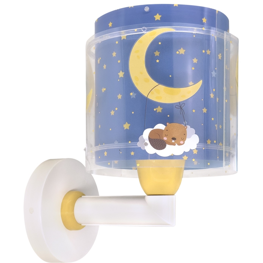 Dalber 76639 - Dečija zidna lampa MOON DREAMS 1xE27/15W/230V plava