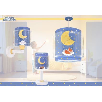 Dalber 76639 - Dečija zidna lampa MOON DREAMS 1xE27/15W/230V plava