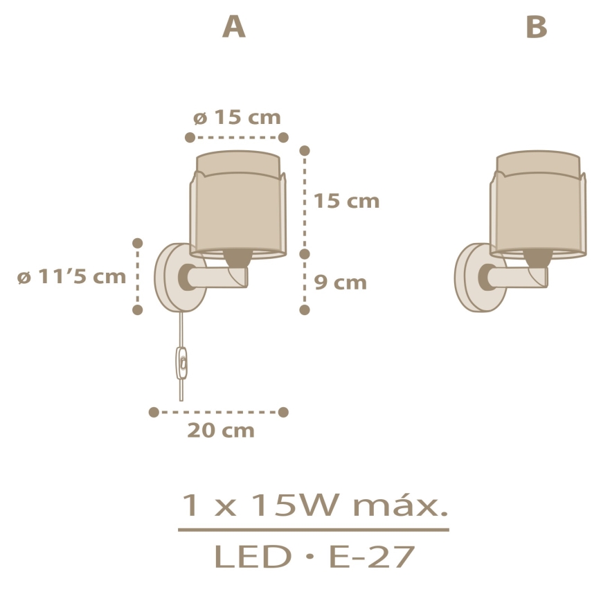 Dalber 76879 - Dečija zidna svetiljka BABY CHICK 1xE27/15W/230V