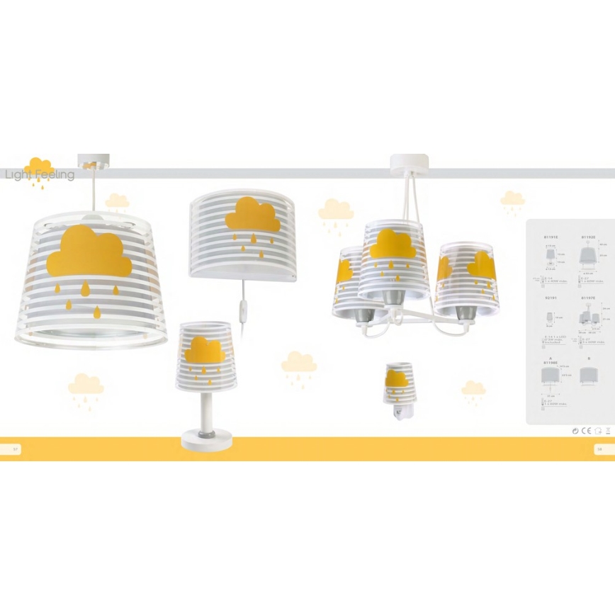 Dalber 81192E - Dečiji luster LIGHT FEELING 1xE27/60W/230V