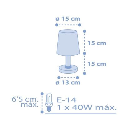 Dalber 82211T - Dečija lampica STAR LIGHT 1xE14/40W/230V plava
