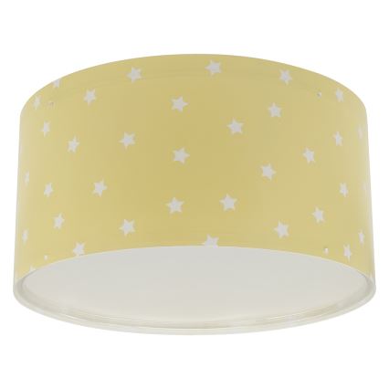Dalber 82216A - Dečije plafonsko svetlo STAR LIGHT 2xE27/60W/230V žuto