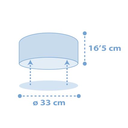 Dalber 82216T - Dečije plafonsko svetlo STAR LIGHT 2xE27/60W/230V plavo