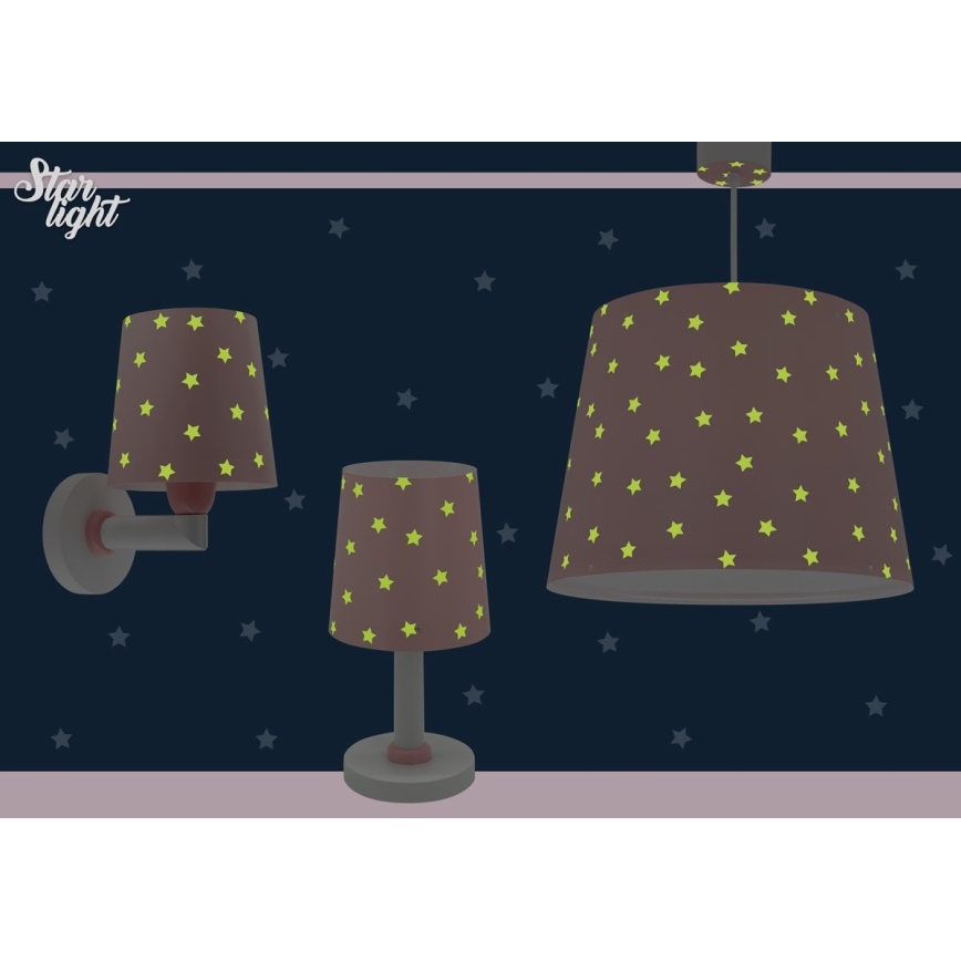 Dalber 82219S - Dečije zidno svetlo STAR LIGHT 1xE27/60W/230V, ružičasto