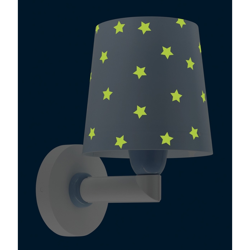 Dalber 82219T - Dečije zidno svetlo STAR LIGHT 1xE27/60W/230V plavo