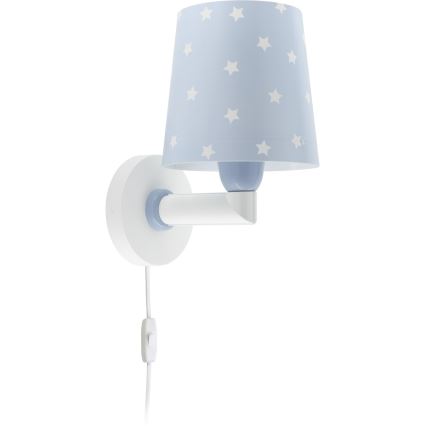 Dalber 82219T - Dečije zidno svetlo STAR LIGHT 1xE27/60W/230V plavo