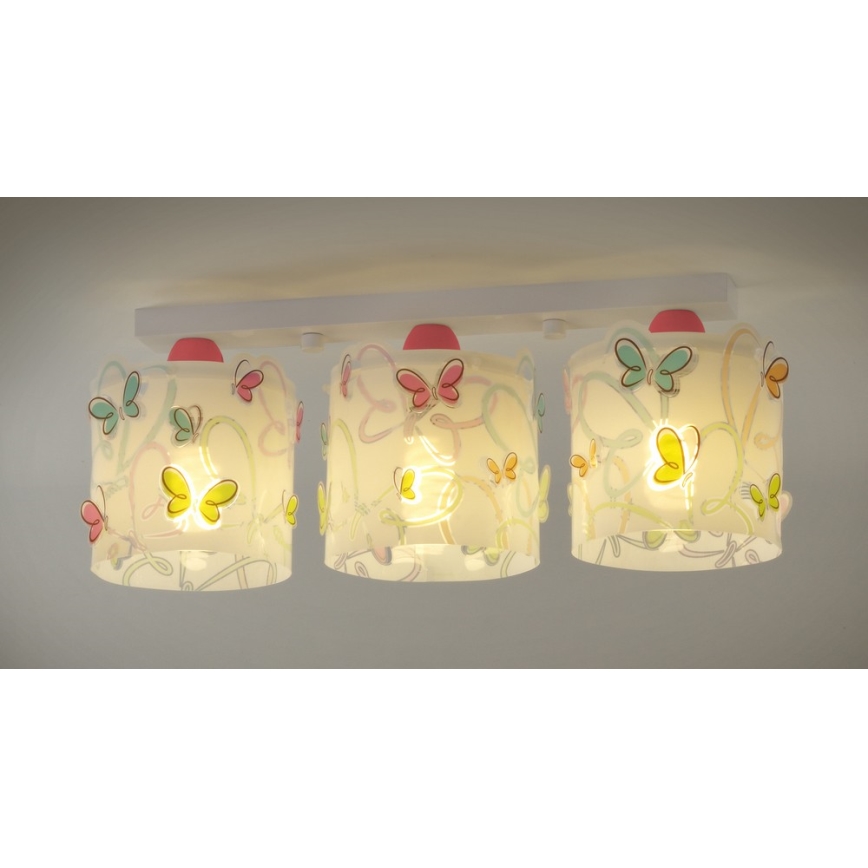 Dalber D-62143 - Dečije plafonsko svetlo BUTTERFLY 3xE27/60W/230V