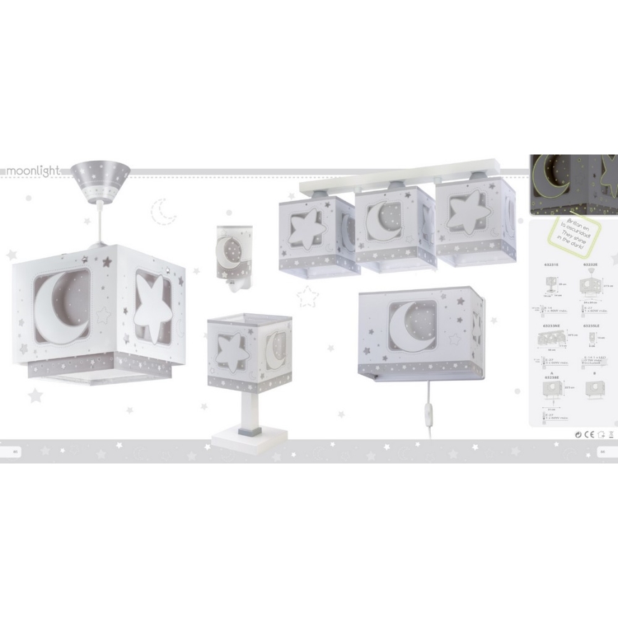 Dalber D-63231E - Dečija lampica MOONLIGHT 1xE14/40W/230V