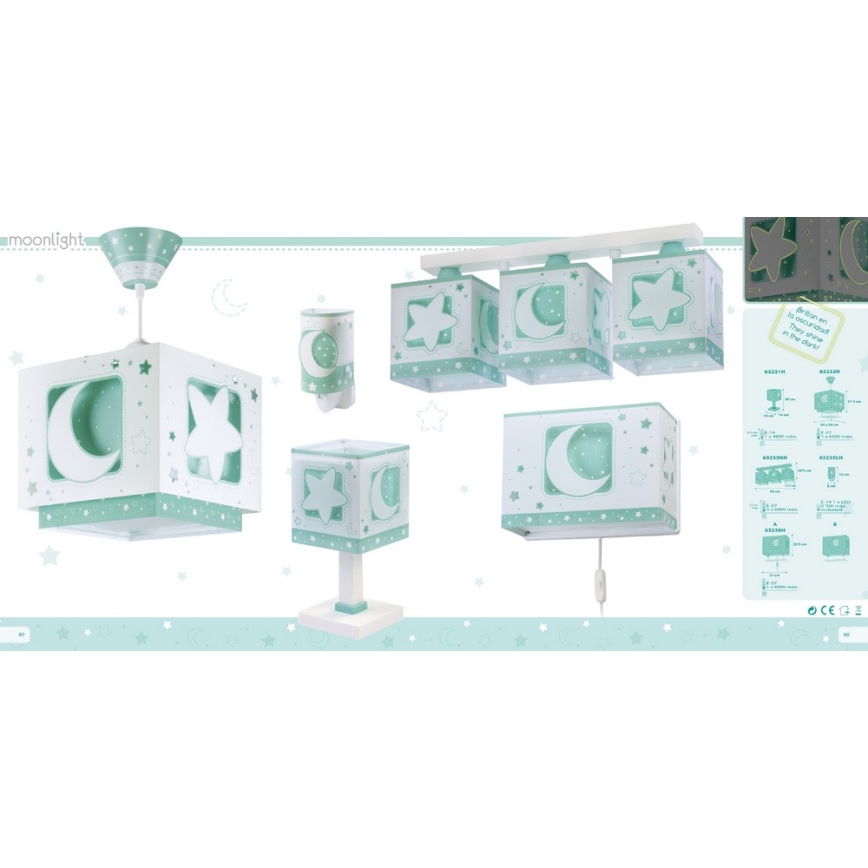Dalber D-63232H - Dečiji luster MOONLIGHT 1xE27/60W/230V