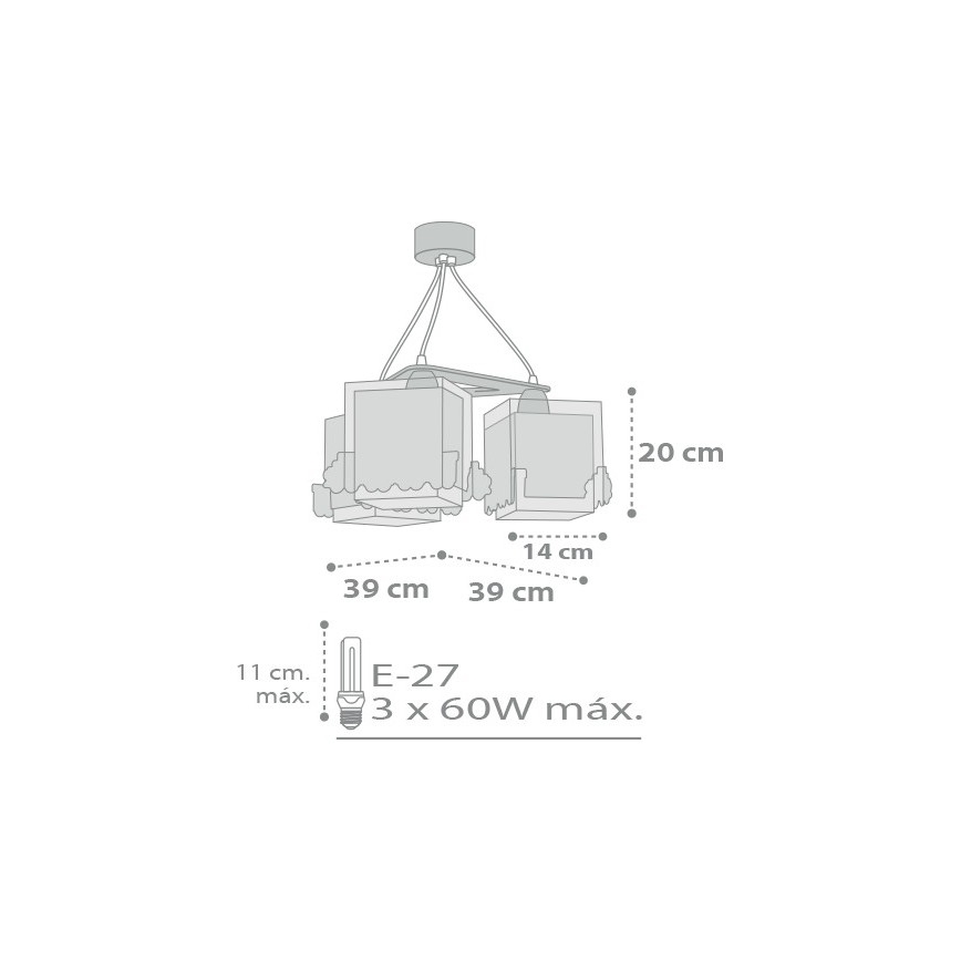 Dalber D-63534 - Dečji luster TRAIN 3xE27/60W/230V