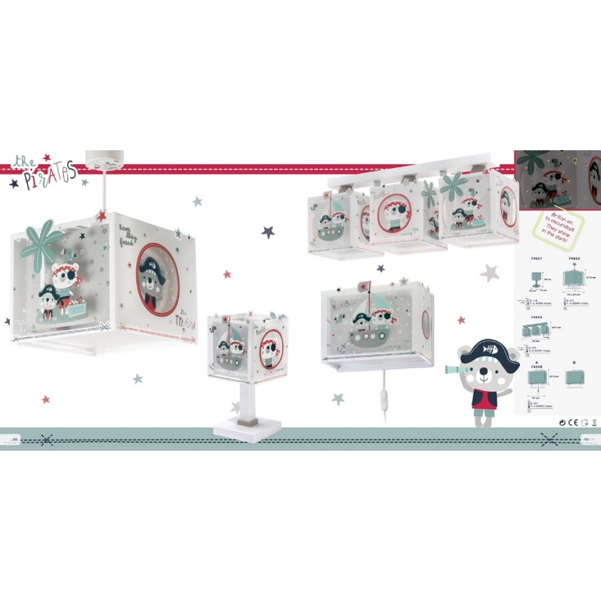 Dalber D-74552 - Dečiji luster PIRATES 1xE27/60W/230V