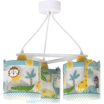 Dalber D-76114 - Dečiji luster MY LITTLE JUNGLE 3xE27/15W/230V