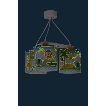 Dalber D-76114 - Dečiji luster MY LITTLE JUNGLE 3xE27/15W/230V