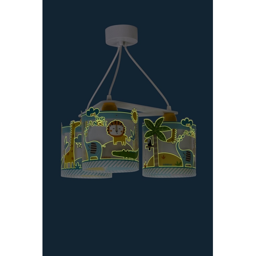 Dalber D-76114 - Dečiji luster MY LITTLE JUNGLE 3xE27/15W/230V