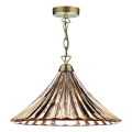 Där Lighting ARD866 - Luster na lancu ARDECHE 1xE27/60W/230V mesing/zadimljeno smeđa