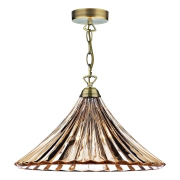Där Lighting ARD866 - Luster na lancu ARDECHE 1xE27/60W/230V mesing/zadimljeno smeđa