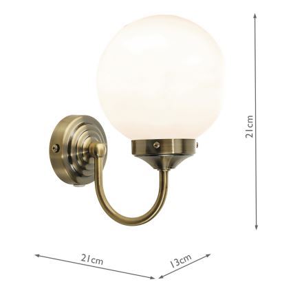 Där Lighting BAR0775 - Zidna kupatilska lampa BARCLAY 1xE14/40W/230V IP44, mesing