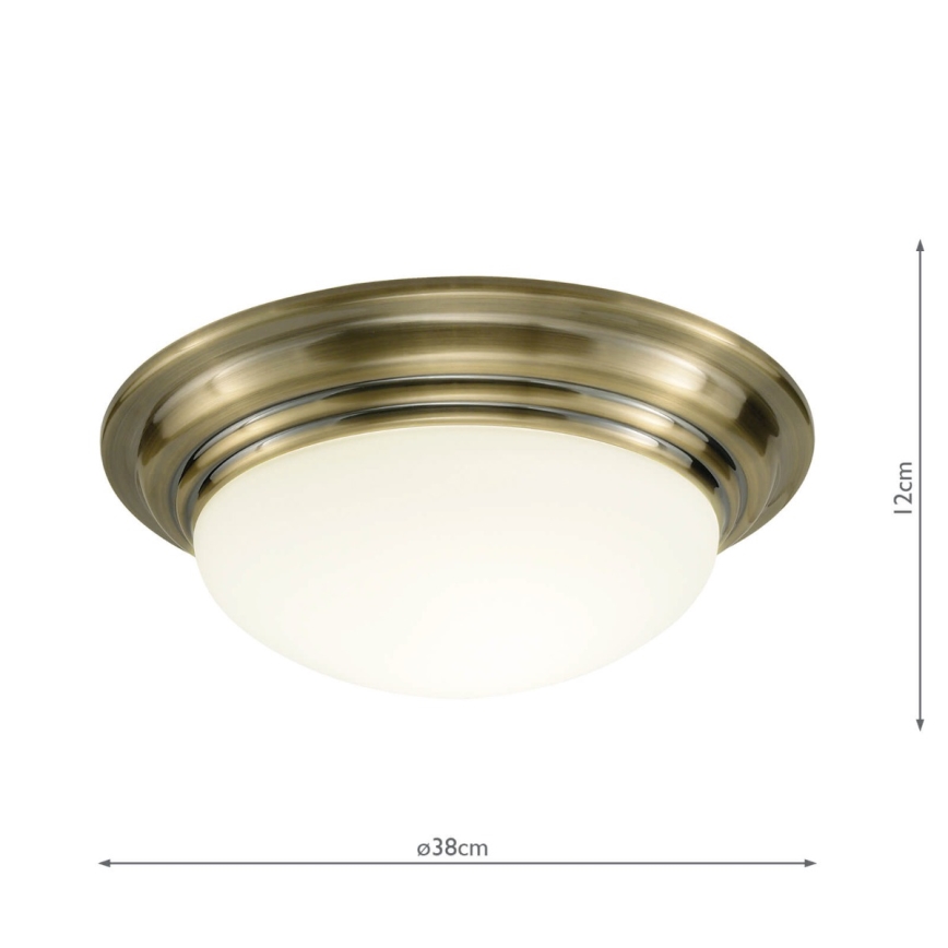Där Lighting BAR5075 - Plafonsko svetlo za kupatilo BARCLAY 1xE27/60W/230V prečnik 38 cm, mesing