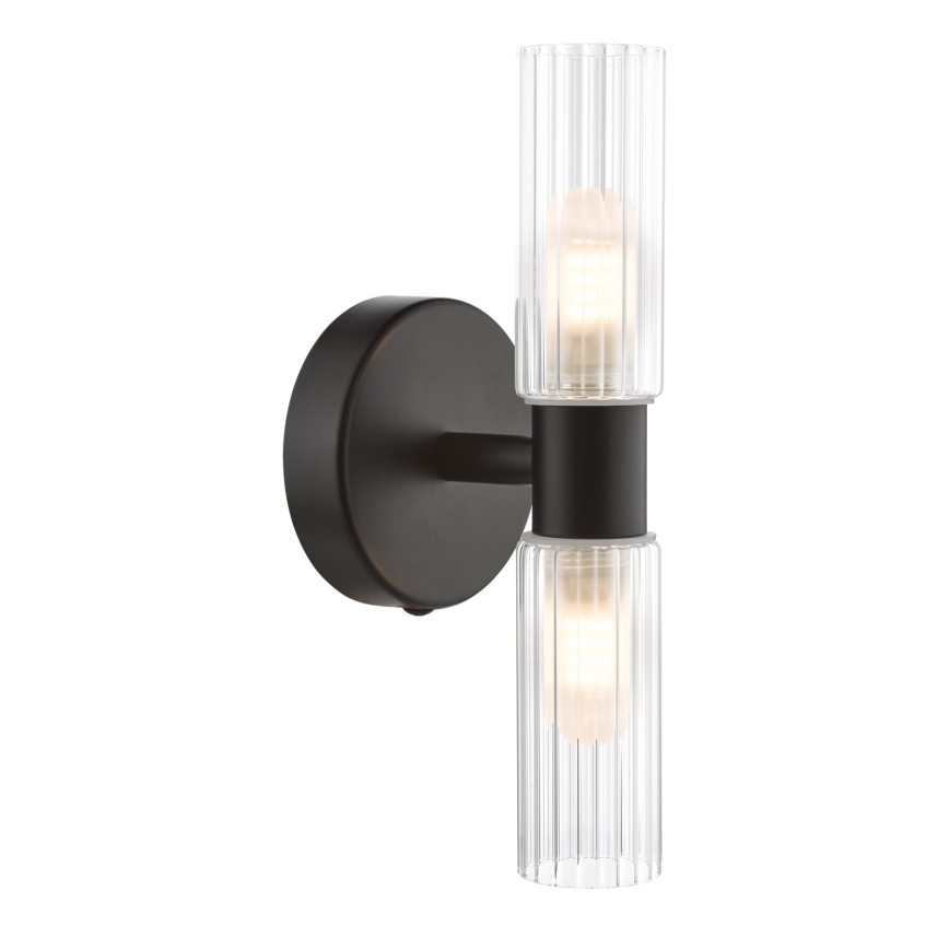 Där Lighting BOL0922 - Kupatilska zidna lampa BOLTON 2xG9/5W/230V IP44 crna