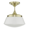 Där Lighting CAD0175 - Kupatilski prislonjeni luster CADEN 1xE27/60W/230V IP44 mesing