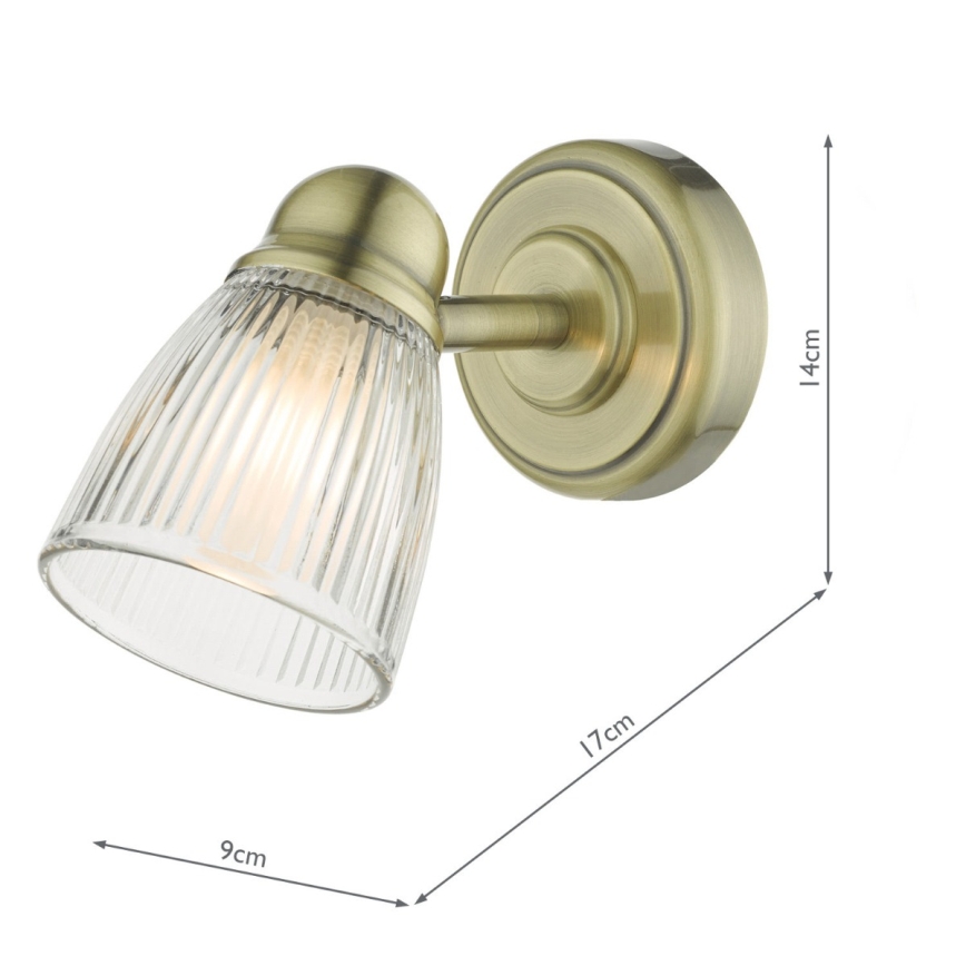 Där Lighting CED0775 - Zidna svetiljka za kupatilo CEDRIC 1xG9/25W/230V IP44 mesing
