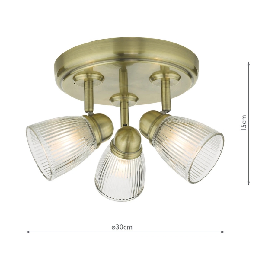 Där Lighting CED7675 - Kupatilsko spot svetlo CEDRIC 3xG9/25W/230V IP44 mesing