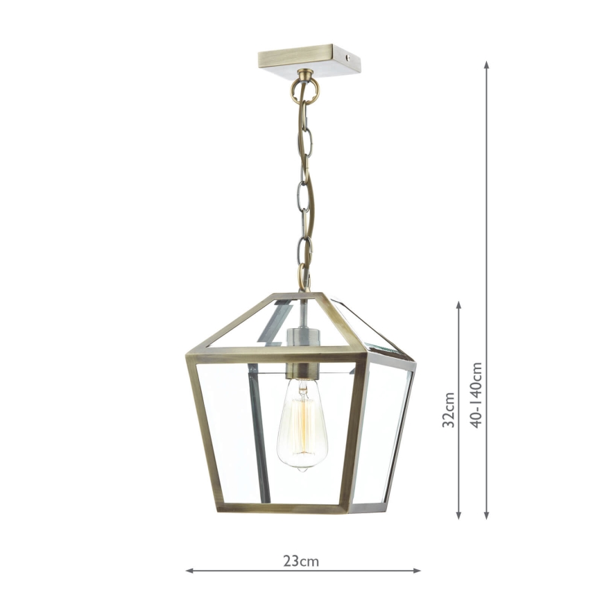 Där Lighting CHU0175 - Luster na lancu CHURCHILL 1xE27/60W/230V mesing