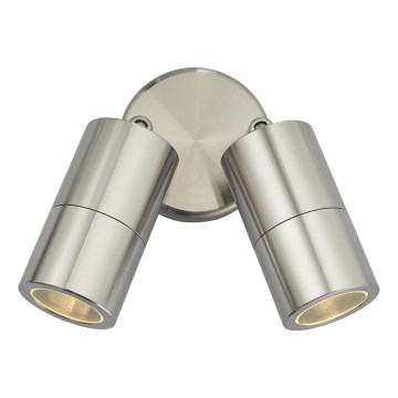 Där Lighting ORT0968 - LED spoljna zidna reflektorska svetiljka ORTEGA 2xGU10/5W/230V IP65 sjajni hrom