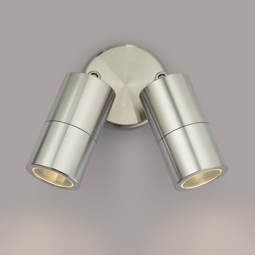 Där Lighting ORT0968 - LED spoljna zidna reflektorska svetiljka ORTEGA 2xGU10/5W/230V IP65 sjajni hrom