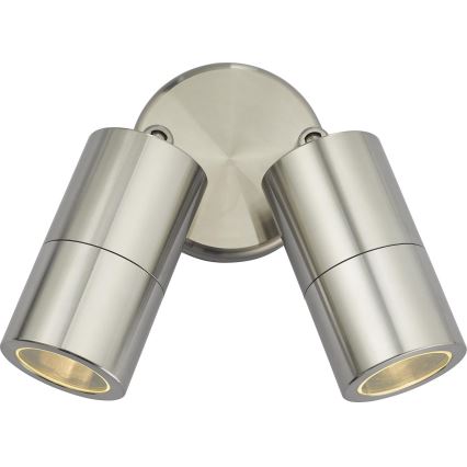 Där Lighting ORT0968 - LED spoljna zidna reflektorska svetiljka ORTEGA 2xGU10/5W/230V IP65 sjajni hrom