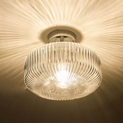 Där Lighting RIV5208 - Površinski montiran plafonski luster RIVA za kupatilo 1xE27/60W/230V IP44 sjajni hrom