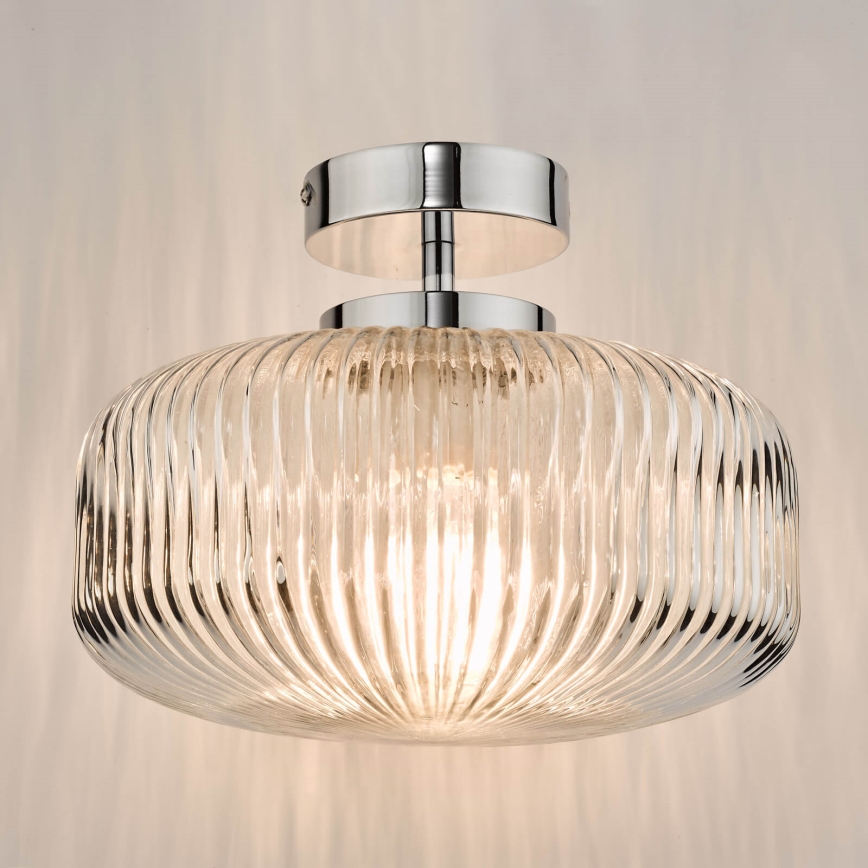 Där Lighting RIV5208 - Površinski montiran plafonski luster RIVA za kupatilo 1xE27/60W/230V IP44 sjajni hrom