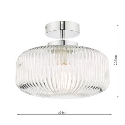 Där Lighting RIV5208 - Površinski montiran plafonski luster RIVA za kupatilo 1xE27/60W/230V IP44 sjajni hrom