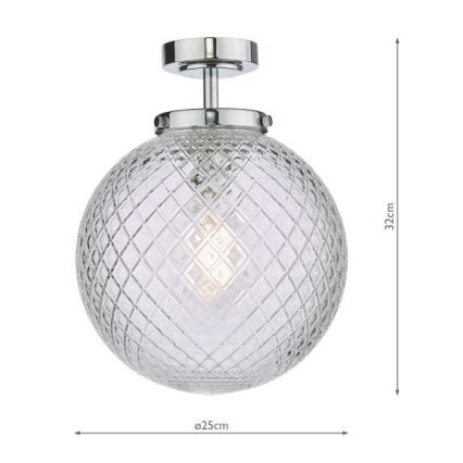 Där Lighting WAY0150 - Plafonsko svetlo za kupatilo WAYNE 1xE27/40W/230V IP44 prečnik 25 cm sjajni hrom