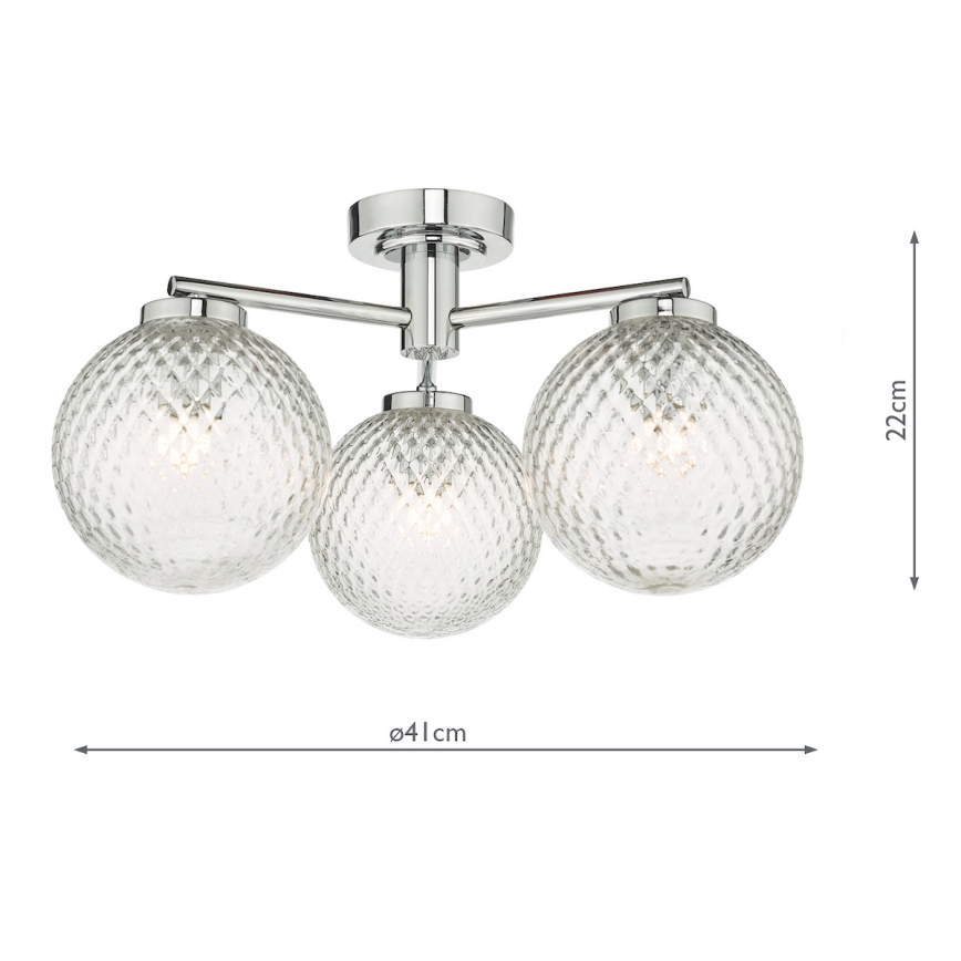 Där Lighting WAY5350 - Plafonski luster za kupatilo WAYNE 3xG9/3W/230V IP44 sjajni hrom