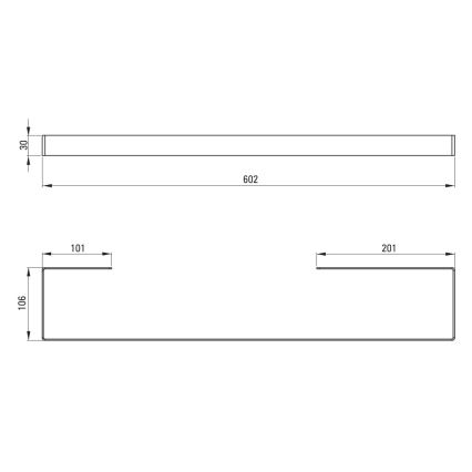 Deante ADM_A621 - Zidni držač peškira MOKKO 60 cm, beli