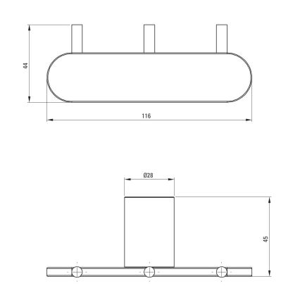Deante ADR_N131 - Zidna kuka ROUND, crna