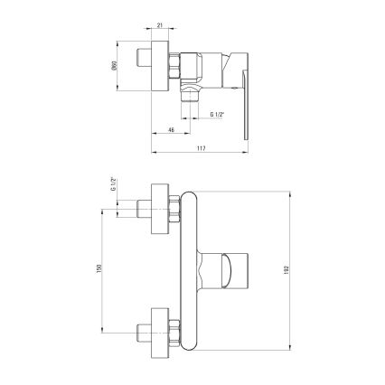 Deante BGA_N40M - Tuš baterija ALPINIA crna